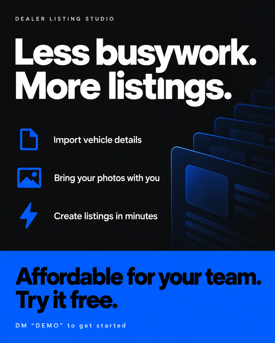 Less busywork more listings campaign